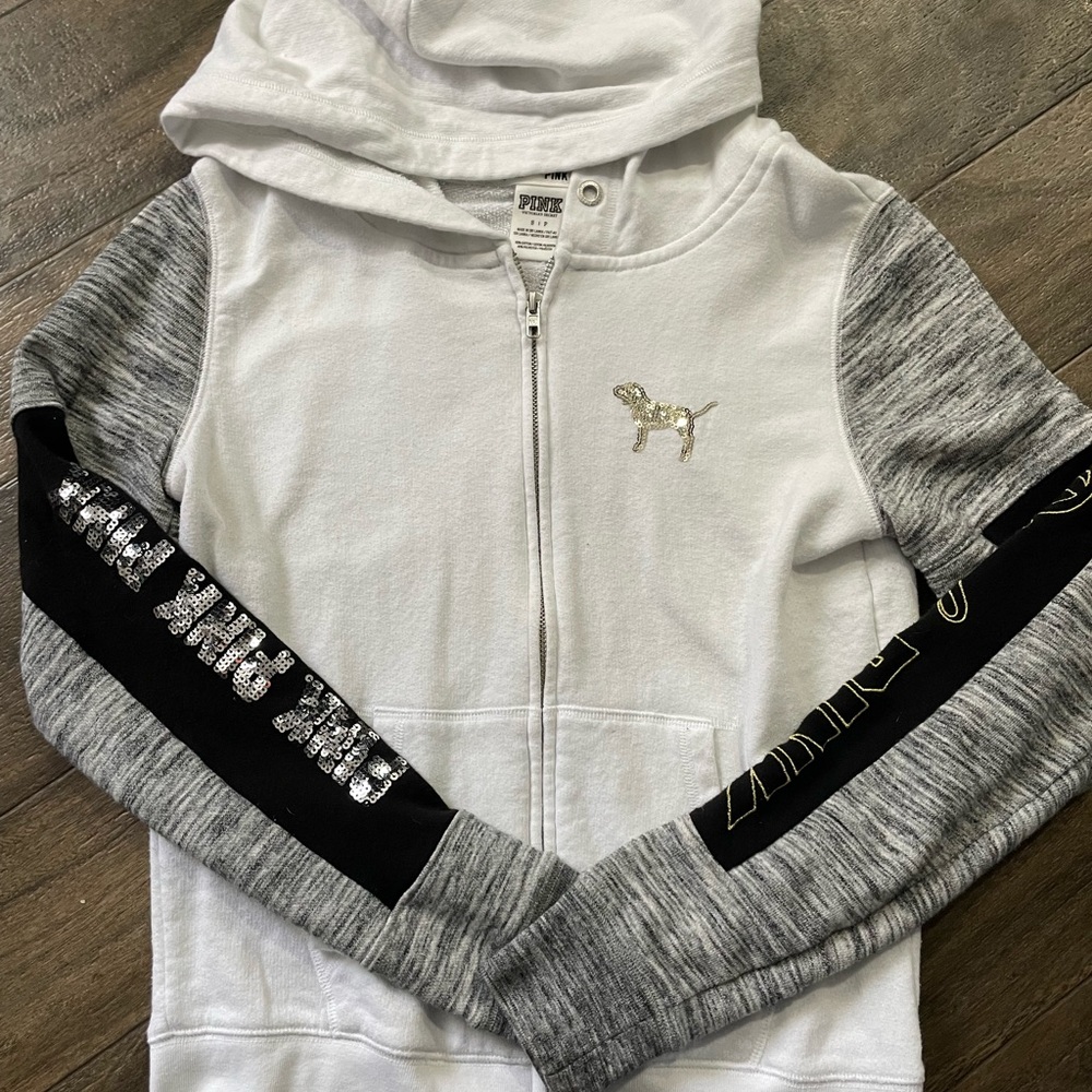 Pink bling zip up